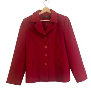 Cranberry Red Wool-Cashmere Blend Blazer ♥️